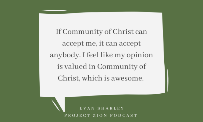 Speech bubble: feeling accepted by Community of Christ